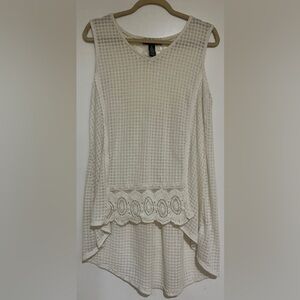 Style & Co. Cream Long Sleeve Blouse with Peter Pan Collar